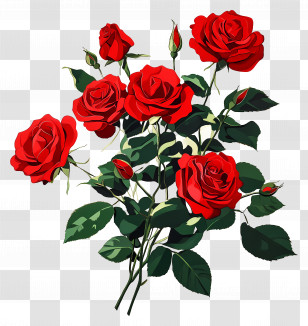 Red Roses Bouquet - Red Rose In Bloom Transparent PNG