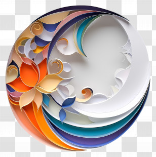 Paper Cut - Colorful Abstract Circle Design Transparent PNG