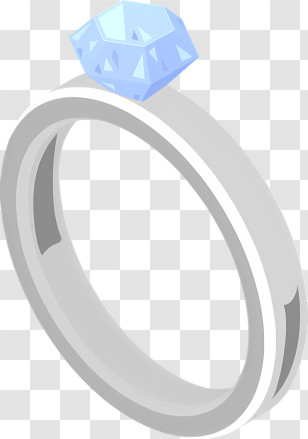 Icon - Elegant Diamond Ring With Blue Gemstone Transparent PNG