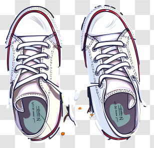 Sneakers - Sketch Of A Pair Of Stylish White Sneakers Transparent PNG