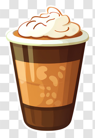 Glass Cup - Coffee Cup With Creamy Foam Topping Transparent PNG
