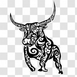 Line Art Cattle Bull Abstract - Silhouette Transparent PNG