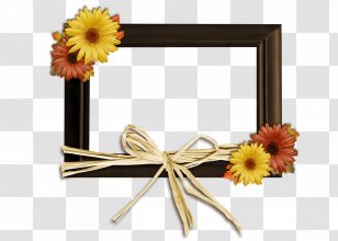 Picture Frames Yellow Cut Flowers Floral Design - Ecard - Flower Transparent PNG