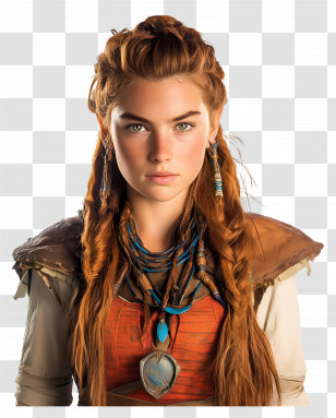Horizon Forbidden West - Fantasy Character With Braided Hair Transparent PNG