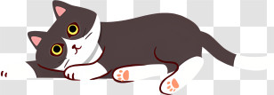 Cat - Adorable Laying Cat Illustration Transparent PNG