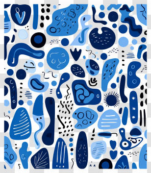 Abstract Backgrounds - Abstract Blue Doodle Pattern Transparent PNG