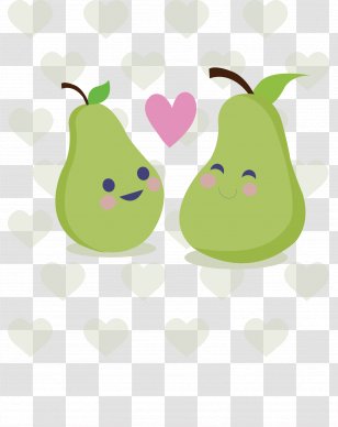 European Pear Drawing Cartoon - Food - Vector Hand-painted Transparent PNG