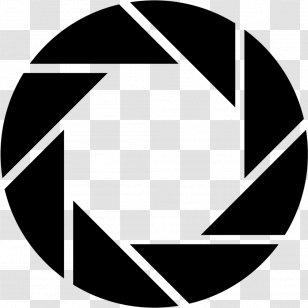 Aperture Symbol Logo Clip Art - Monochrome - Portal Transparent PNG