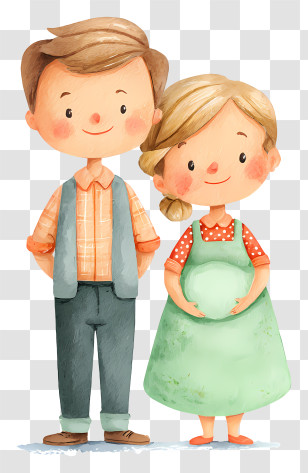 Husband With Pregnant Wife - Happy Pregnant Couple Transparent PNG