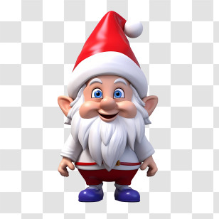 Christmas Gnome - Cheerful Cartoon Christmas Gnome Character Transparent PNG