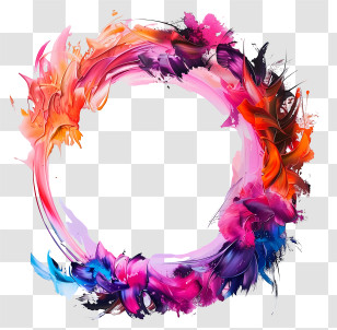 Round Frame - Colorful Swirl Circle Abstract Art Design Transparent PNG