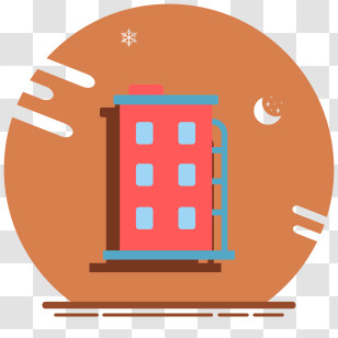 Icon - Red Building With Windows Transparent PNG