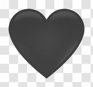 Heart Emoji - Black Heart Icon Design Transparent PNG