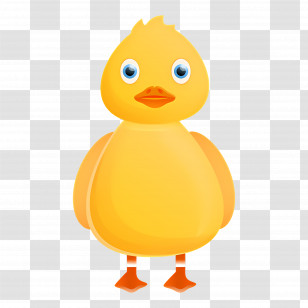 Duck - Cute Yellow Baby Duck Cartoon Transparent PNG