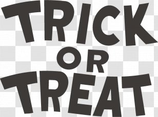 Trick Or Treat Halloween - Blackandwhite Logo Transparent PNG
