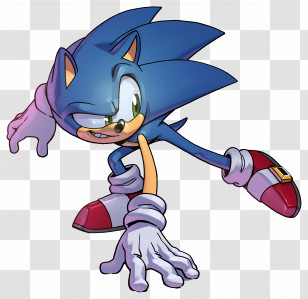 Sonic The Hedgehog - Dynamic Blue Hedgehog Character In Action Transparent PNG