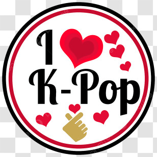 Kpop - I Love K-Pop Emblem Transparent PNG