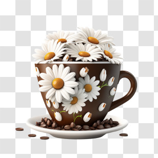 Coffee Cup
 - Decorative Flower Cup Transparent PNG