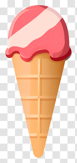 Ice Cream Cone - Strawberry Ice Cream Cone Illustration Transparent PNG