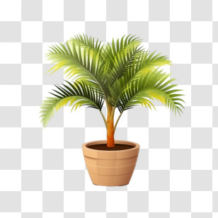 Palm Tree - Potted Palm Plant Illustration Transparent PNG