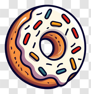 Cartoon Donut - Sprinkle Donut Dessert Illustration Transparent PNG