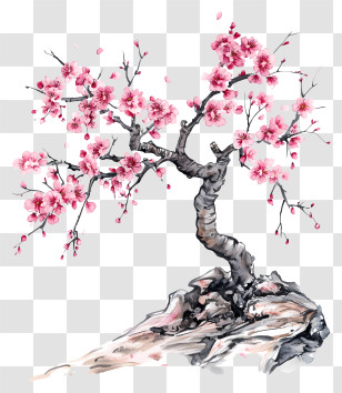 Sakura Tree - Cherry Blossom Tree Illustration Transparent PNG
