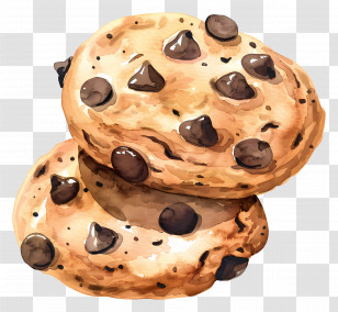 Chocolate Chip Cookies - Delicious Chocolate Chip Cookies Illustration Transparent PNG