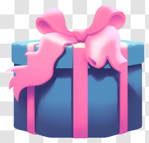 Birthday Gift - Blue Gift Box Wrapped With Pink Ribbon Transparent PNG