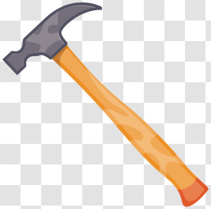Hammer - Wooden Handle Hammer Tool Transparent PNG