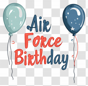 Air Force Birthday - Air Force Birthday Celebration With Balloons Transparent PNG