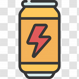 Energy Drink - Yellow Energy Drink Can Illustration Transparent PNG