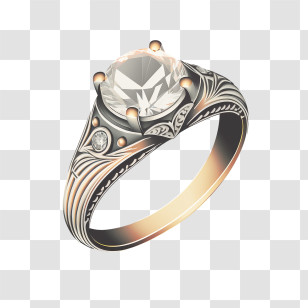 Wedding Ring 
 - Elegant Vintage Ring With Gemstone Transparent PNG