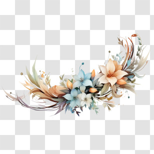 Flower Line
 - Watercolor Floral Arrangement Artwork Transparent PNG