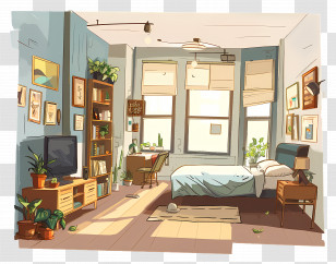 Apartment - Cozy Bedroom Interior Transparent PNG