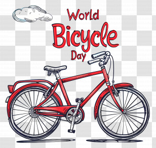 World Bicycle Day - Red Bicycle For World Bicycle Day Transparent PNG