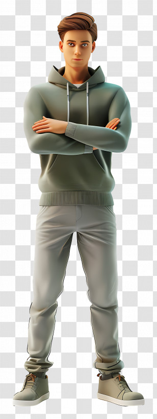 Young Man - 3D Animated Character In Casual Outfit Transparent PNG