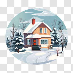 Winter House - Snow-Covered House In Winter Wonderland Transparent PNG