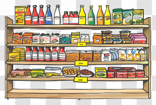 Supermarket Shelf - Grocery Store Shelf Transparent PNG