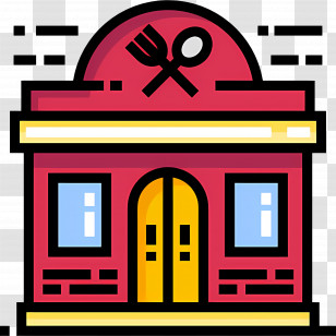 Restaurant - Cute Doodle Restaurant Building Transparent PNG
