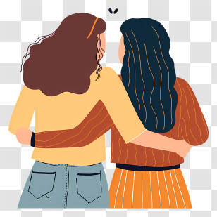 Best Friends - Two Women Hugging In Friendship Transparent PNG