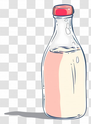 Bottle - Glass Milk Bottle Transparent PNG