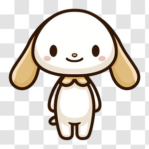 Minimalist Line Art Cinnamoroll - Cute Cartoon Dog Character Transparent PNG