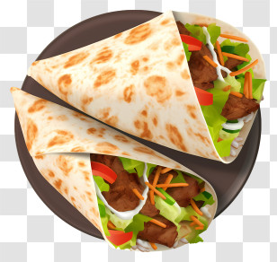 Food Item - Delicious Wraps On Plate Transparent PNG