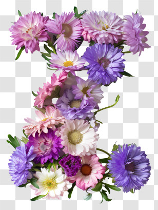 Floral Letter Z - Letter Z Made Of Flowers Transparent PNG