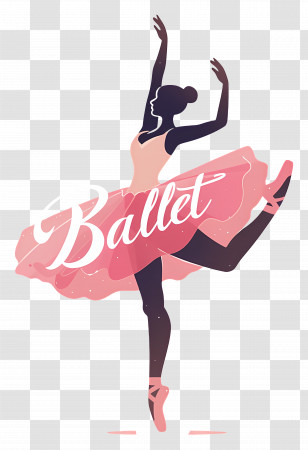 World Ballet Day - Elegant Ballet Dancer Illustration Transparent PNG