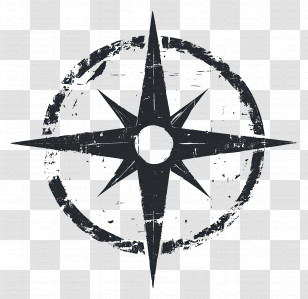 North Arrow - Vintage Compass Rose Transparent PNG