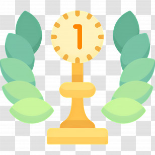 Trophy First - First Place Trophy With Laurel Wreath Transparent PNG