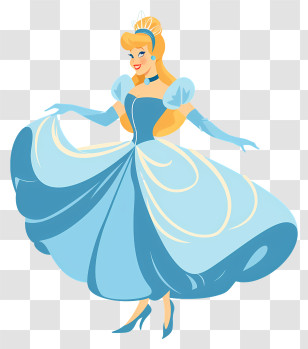 Cinderella - Fairy Tale Princess Wearing Blue Dress Transparent PNG