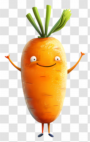 Cartoon Carrot - Cartoon Carrot Smiling With Cheerful Expression Transparent PNG