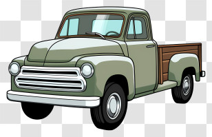 Green Pickup Truck - Vintage Green Truck Illustration Transparent PNG